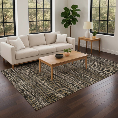 Dalyn Nexus NX5 Black Rug shown in a room