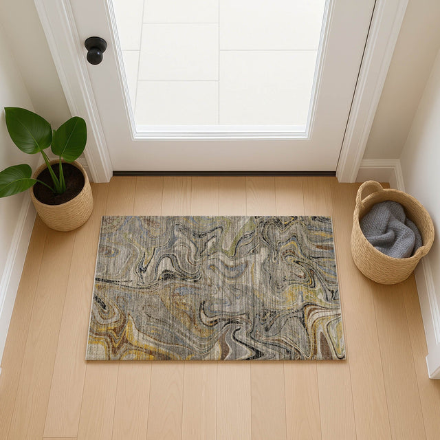 Dalyn Nexus NX6 Gray Rug shown in a room