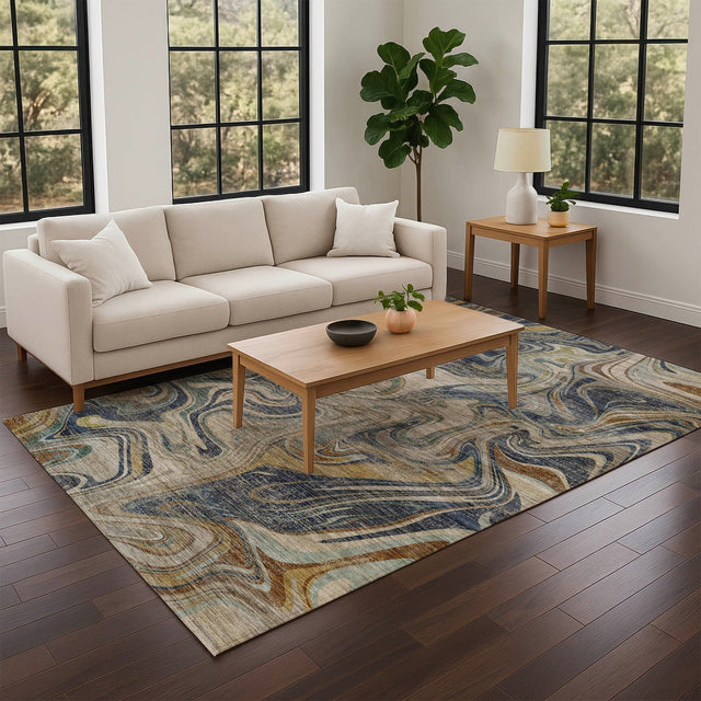 Dalyn Nexus NX6 Navy Rug shown in a room