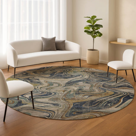 Dalyn Nexus NX6 Navy Rug shown in a room