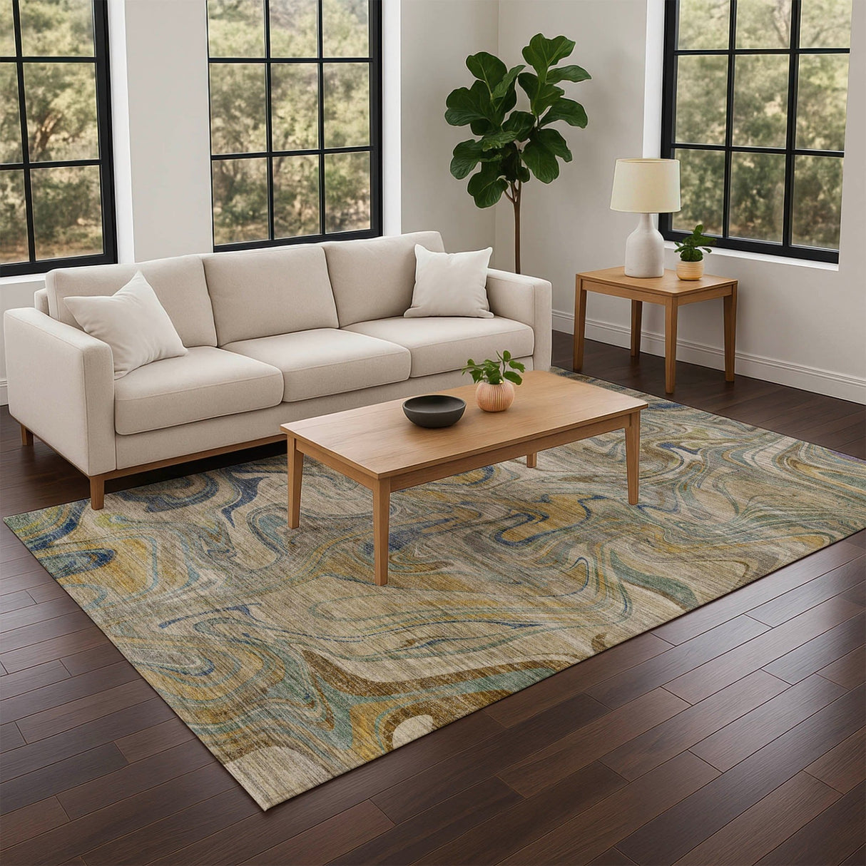 Dalyn Nexus NX6 Putty Rug shown in a room