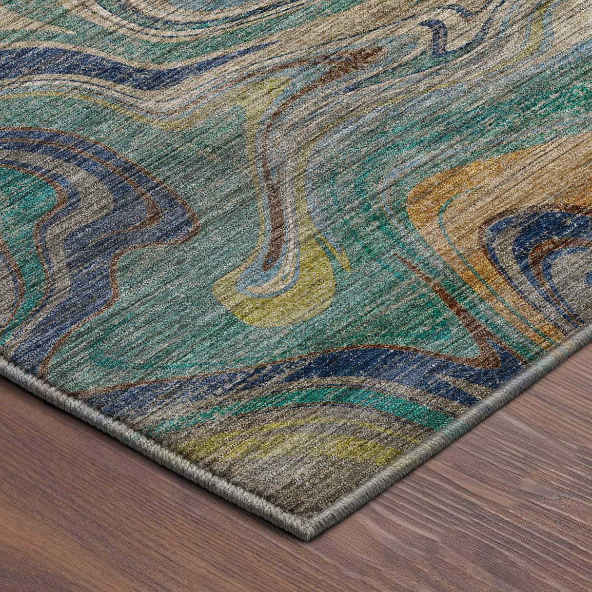 Dalyn Nexus NX6 Teal Rug corner detail