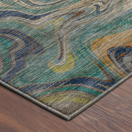 Dalyn Nexus NX6 Teal Rug corner detail