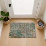 Dalyn Nexus NX6 Teal Rug shown in a room