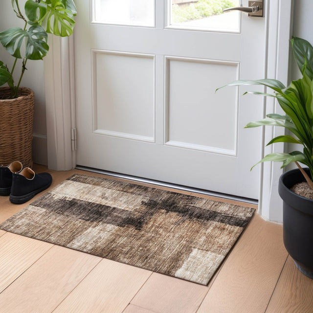 Dalyn Nouveau NV10 Brown Rug shown in a room