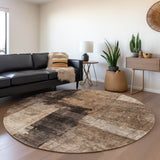 Dalyn Nouveau NV10 Brown Rug shown in a room