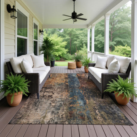 Dalyn Nouveau NV12 Blue Rug outdoor lifestyle image