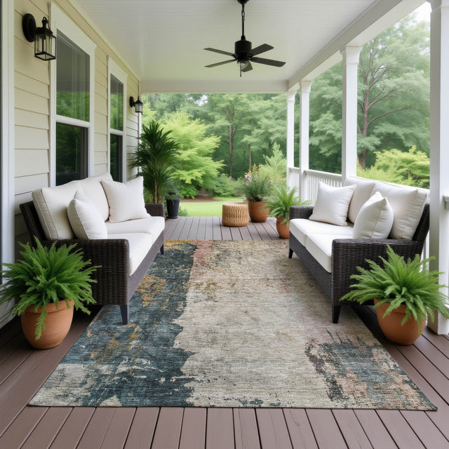 Dalyn Nouveau NV15 Taupe Rug outdoor lifestyle image