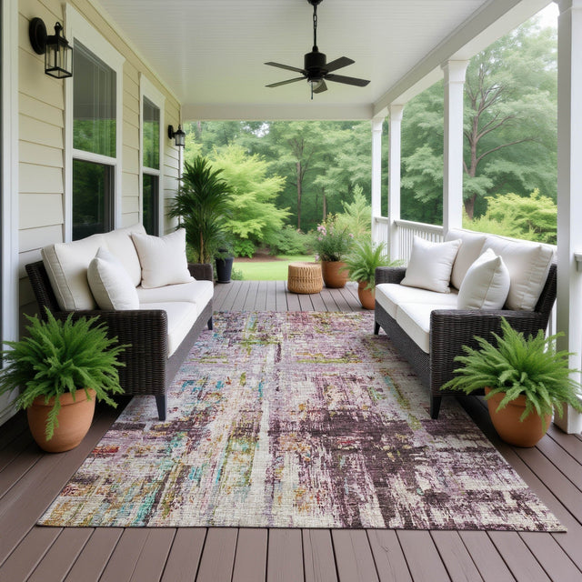 Dalyn Nouveau NV2 Lavender Rug outdoor lifestyle image