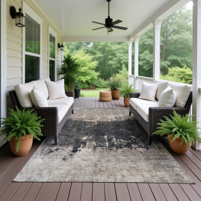 Dalyn Nouveau NV23 Taupe Rug outdoor lifestyle image