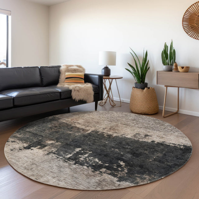 Dalyn Nouveau NV23 Taupe Rug shown in a room
