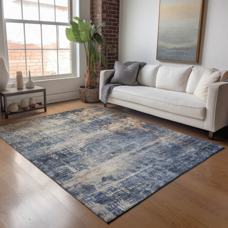Dalyn Nouveau NV25 Denim Rug shown in a room