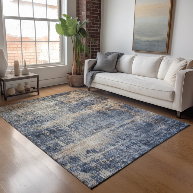 Dalyn Nouveau NV25 Denim Rug shown in a room