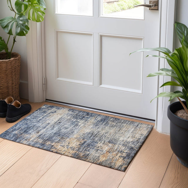Dalyn Nouveau NV25 Denim Rug shown in a room