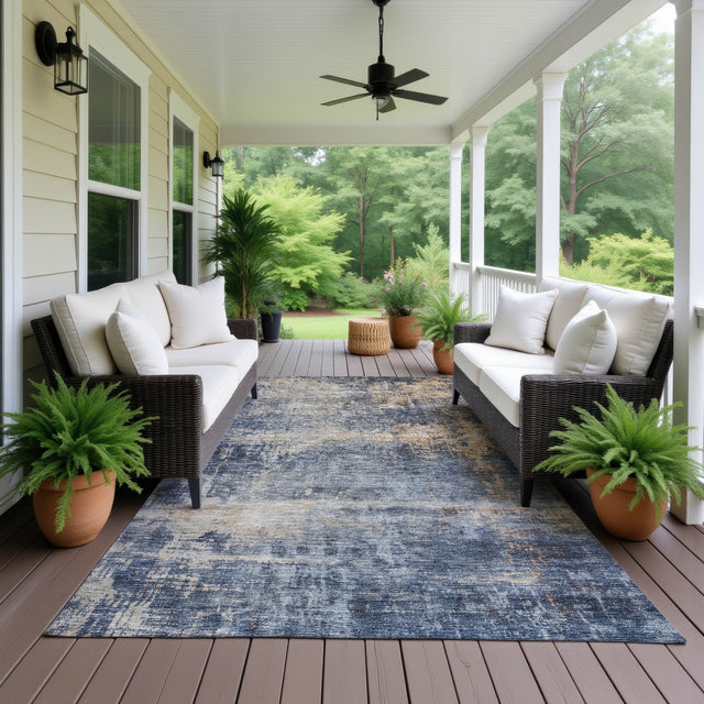 Dalyn Nouveau NV25 Denim Rug outdoor lifestyle image