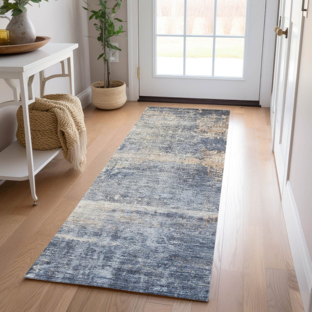 Dalyn Nouveau NV25 Denim Rug shown in a room