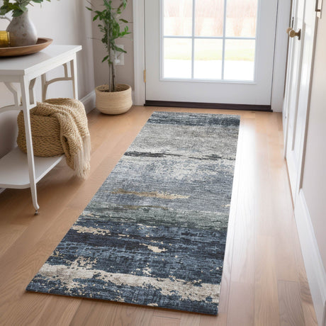 Dalyn Nouveau NV3 Navy Rug shown in a room