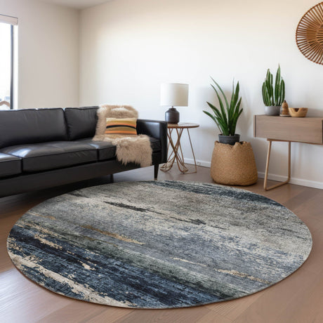 Dalyn Nouveau NV3 Navy Rug shown in a room