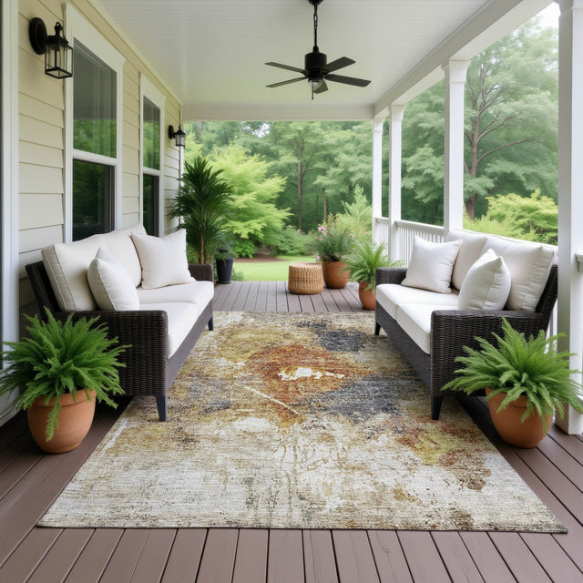Dalyn Nouveau NV7 Taupe Rug outdoor lifestyle image