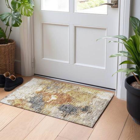 Dalyn Nouveau NV7 Taupe Rug shown in a room