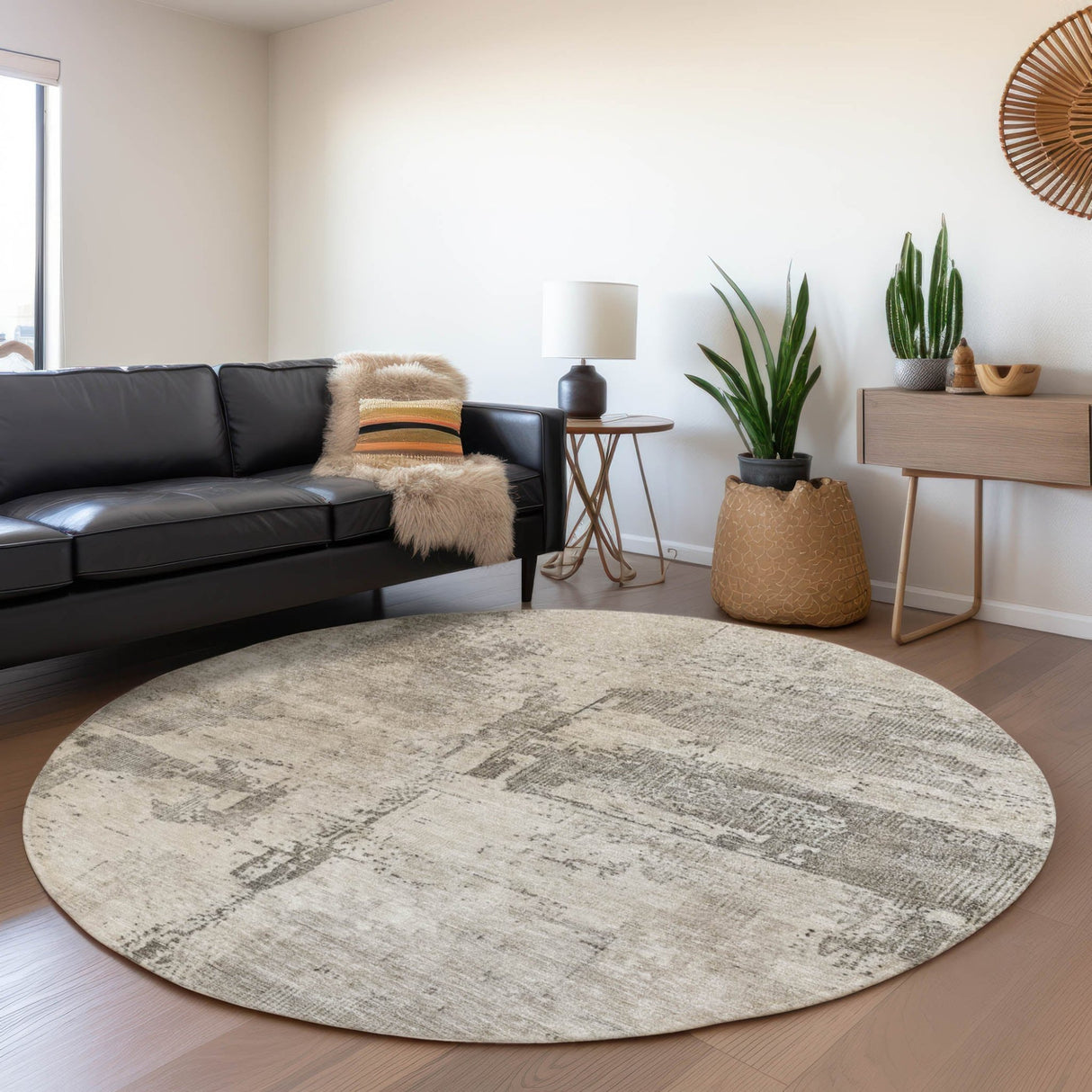 Dalyn Nouveau NV8 Linen Rug shown in a room