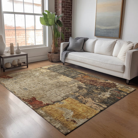 Dalyn Nouveau NV9 Khaki Rug shown in a room