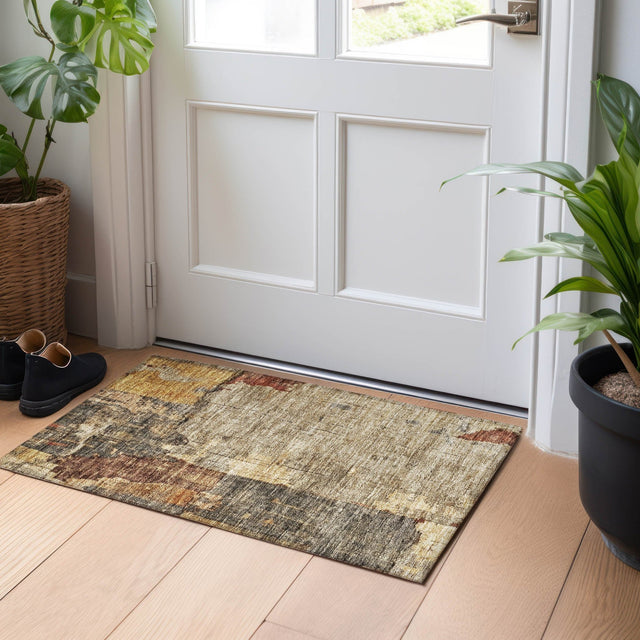 Dalyn Nouveau NV9 Khaki Rug shown in a room