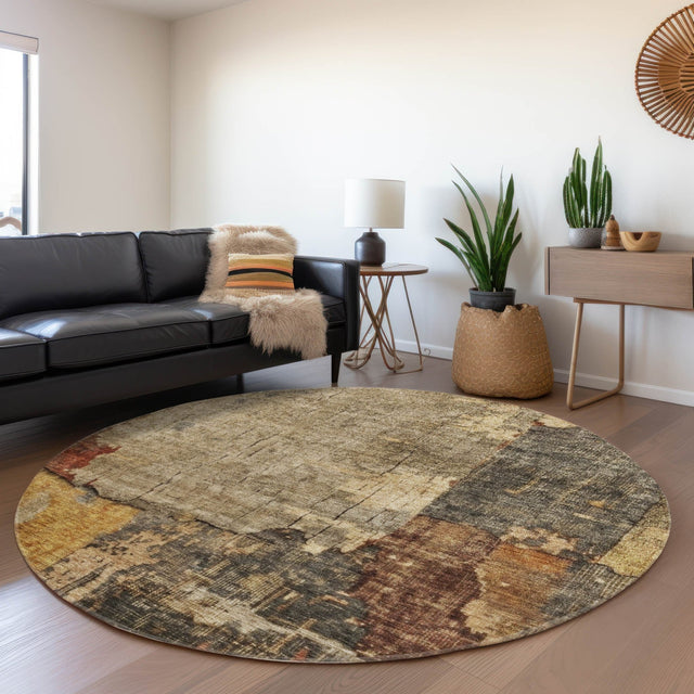 Dalyn Nouveau NV9 Khaki Rug shown in a room