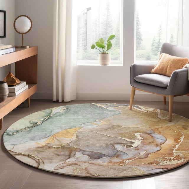 Dalyn Odyssey OY1 Taupe Rug shown in a room