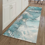 Dalyn Odyssey OY11 Teal Rug shown in a room