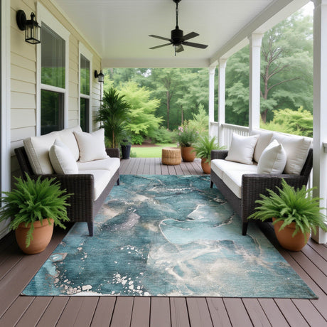 Dalyn Odyssey OY11 Teal Rug outdoor lifestyle image