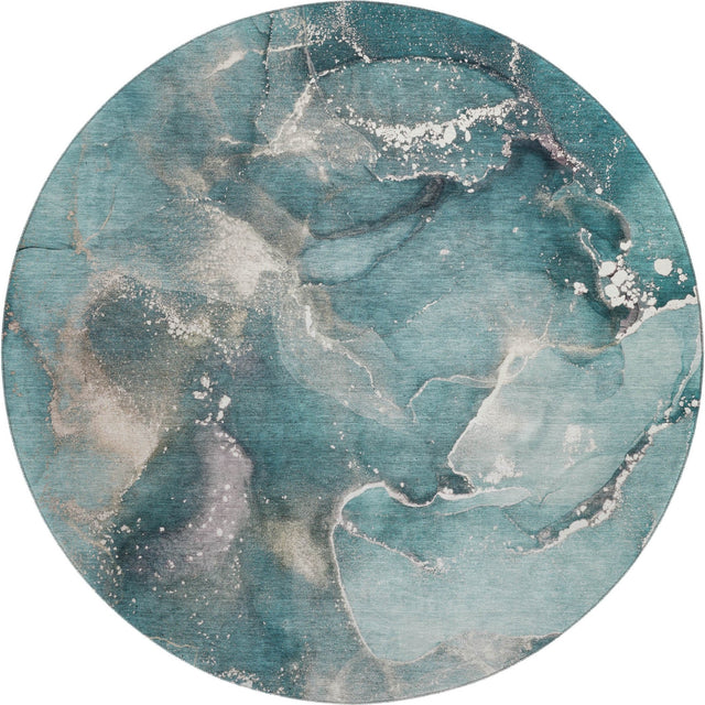 Dalyn Odyssey OY11 Teal Rug round rug