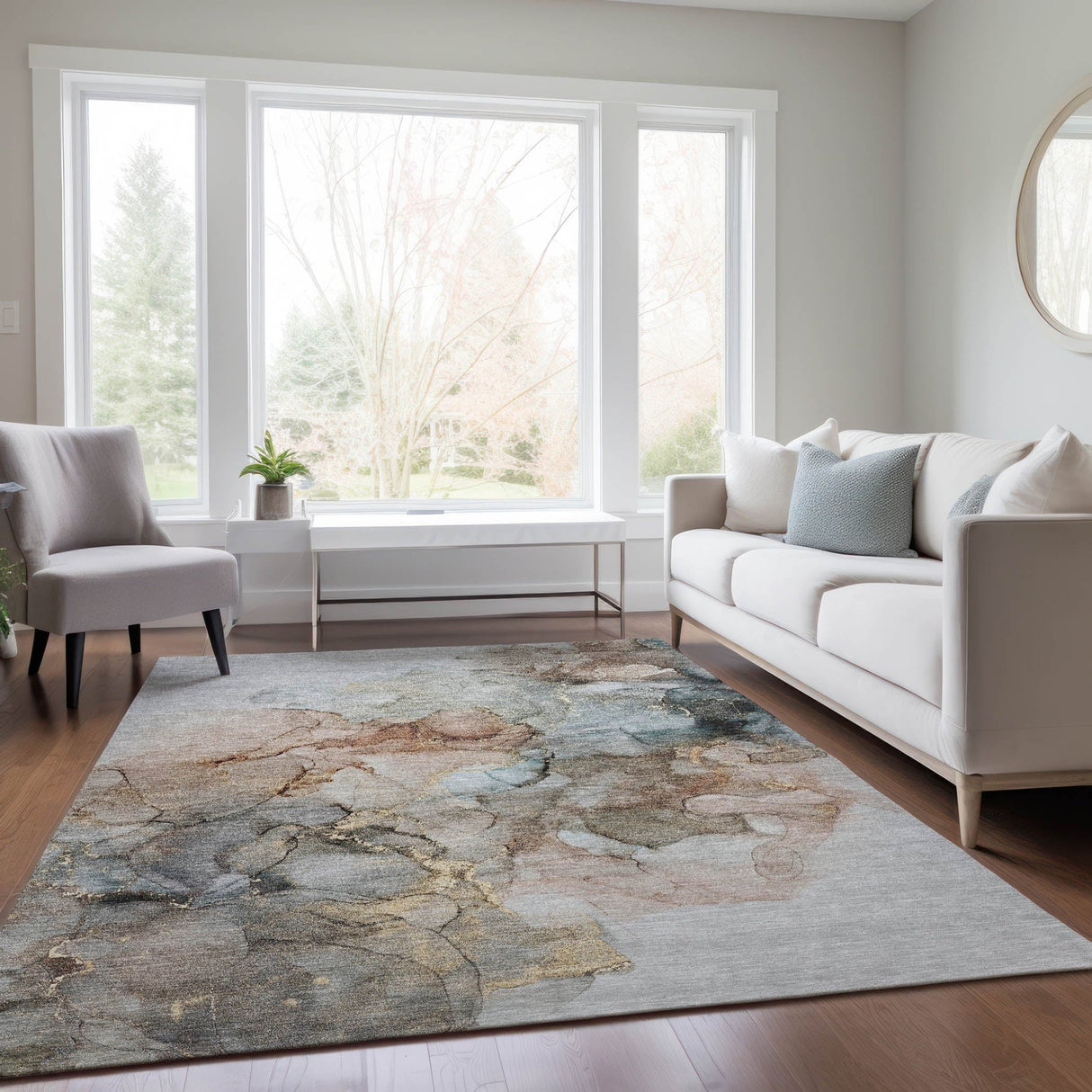 Dalyn Odyssey OY12 Tan Rug shown in a room