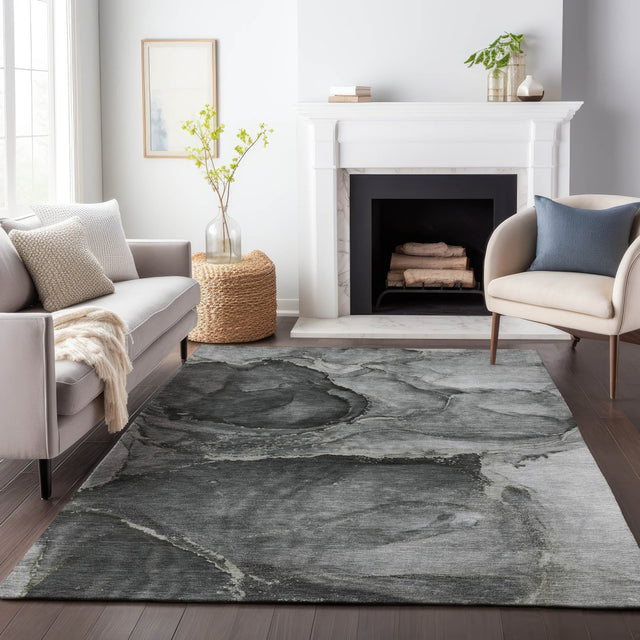 Dalyn Odyssey OY14 Charcoal Rug shown in a room