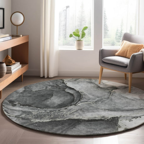 Dalyn Odyssey OY14 Charcoal Rug shown in a room
