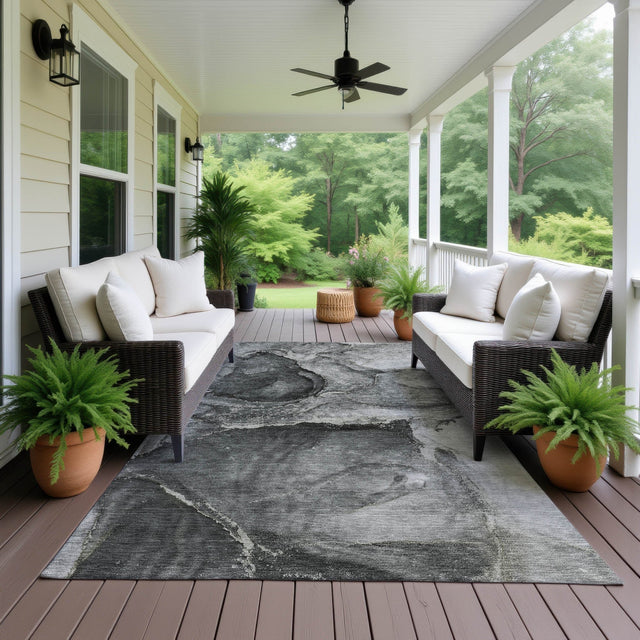 Dalyn Odyssey OY14 Charcoal Rug outdoor lifestyle image