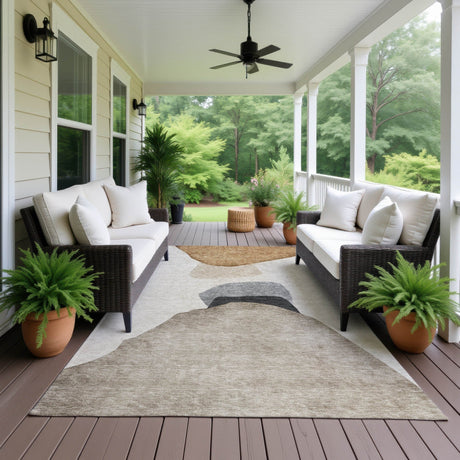 Dalyn Odyssey OY17 Taupe Rug outdoor lifestyle image