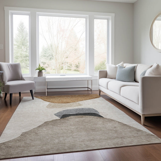 Dalyn Odyssey OY17 Taupe Rug shown in a room