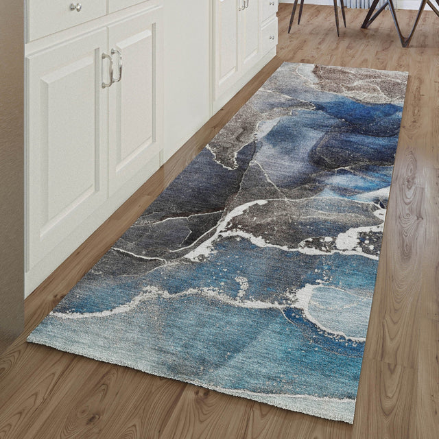 Dalyn Odyssey OY3 Blue Rug shown in a room