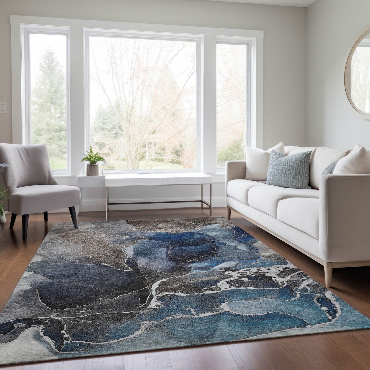 Dalyn Odyssey OY3 Blue Rug shown in a room