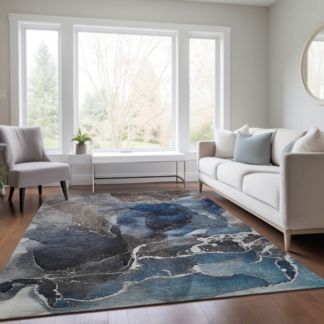 Dalyn Odyssey OY3 Blue Rug shown in a room
