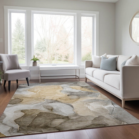 Dalyn Odyssey OY4 Taupe Rug shown in a room