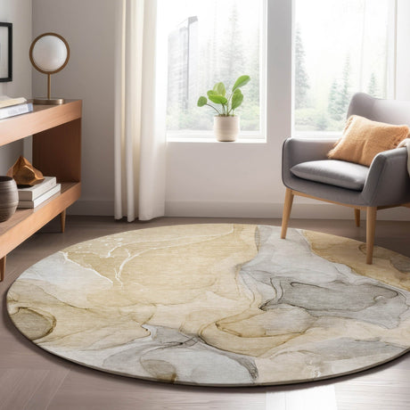 Dalyn Odyssey OY4 Taupe Rug shown in a room