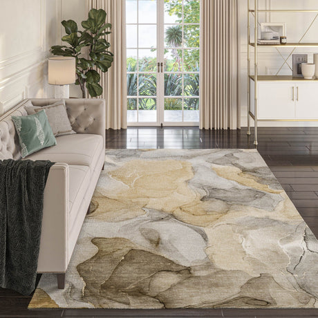 Dalyn Odyssey OY4 Taupe Rug shown in a room