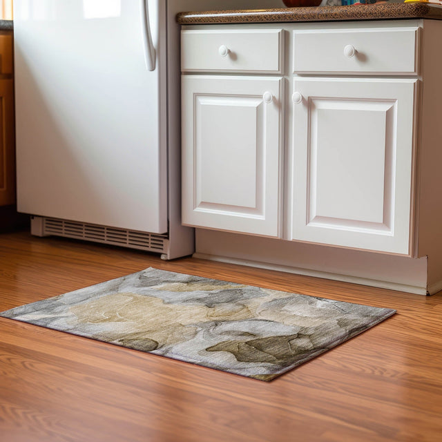 Dalyn Odyssey OY4 Taupe Rug shown in a room