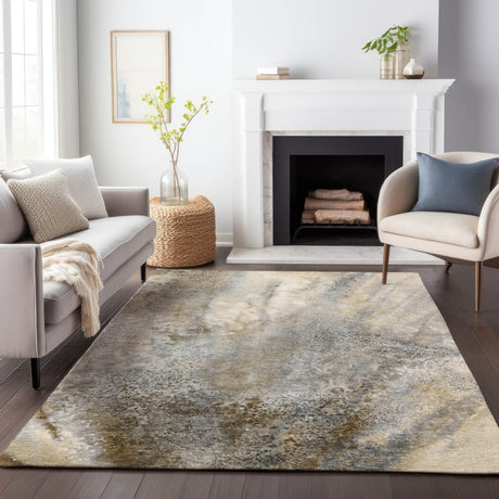 Dalyn Odyssey OY5 Taupe Rug shown in a room