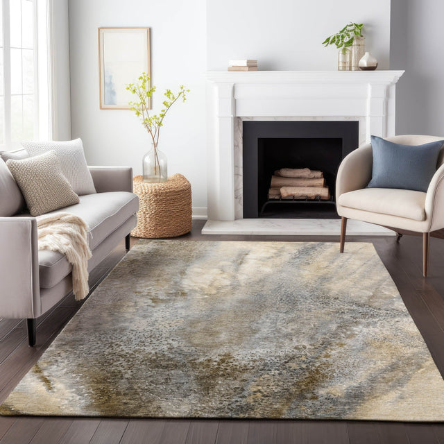 Dalyn Odyssey OY5 Taupe Rug shown in a room