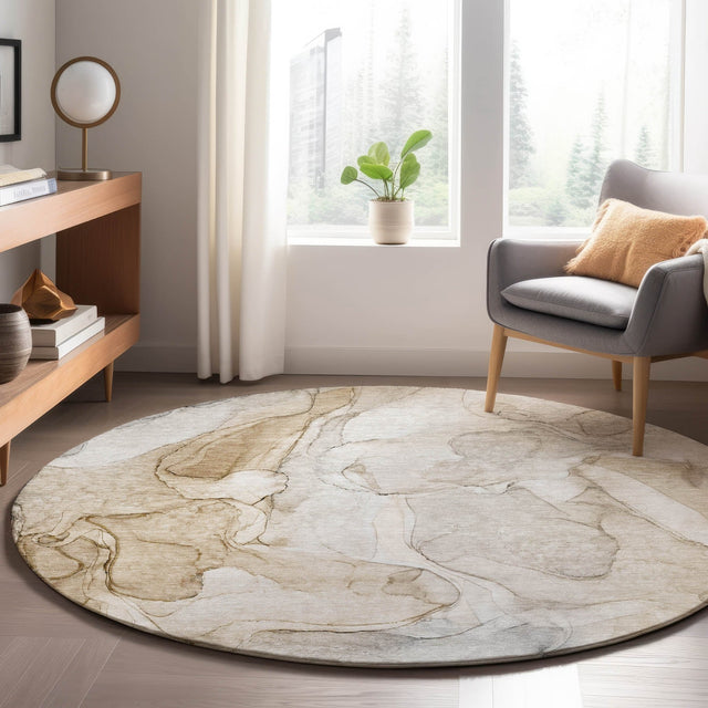 Dalyn Odyssey OY8 Brown Rug shown in a room