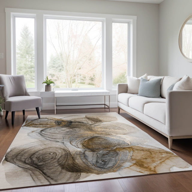 Dalyn Odyssey OY9 Beige Rug shown in a room