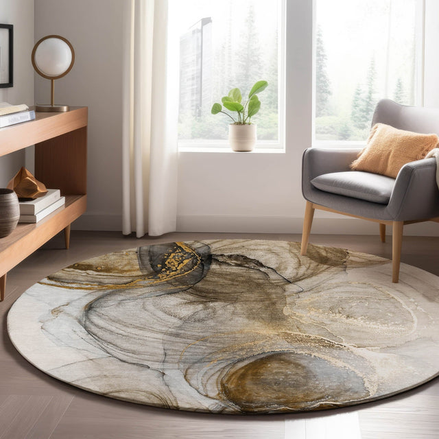 Dalyn Odyssey OY9 Beige Rug shown in a room